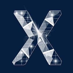 x免抠艺术字图片_透明线条光效PSD字母X