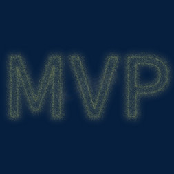 MVP金色发光艺术字