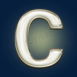 字母c免抠艺术字图片_金色镏金光效PSD字母C