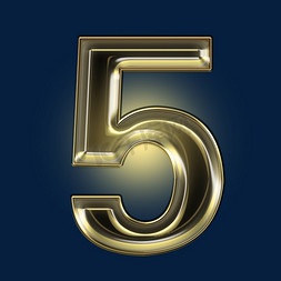 金色黑金光效psd数字5