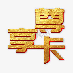 尊享卡金色立体字