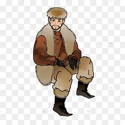 水墨古风猎户人物古风中国风