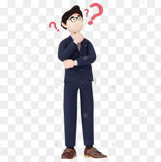 c4d疑问动作的职场商务男士人物