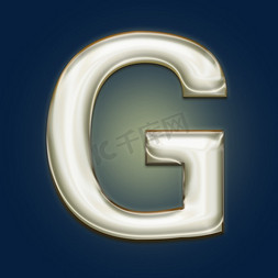 金色镏金光效PSD字母G