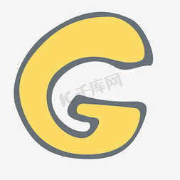 g免抠艺术字图片_浅黄色的字母G创意字体设计