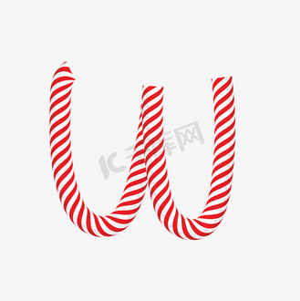 唯美字母w艺术字图片素材_红色纹理字母w字体设计