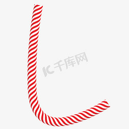 条纹装饰红色免抠艺术字图片_红色字母L字体设计