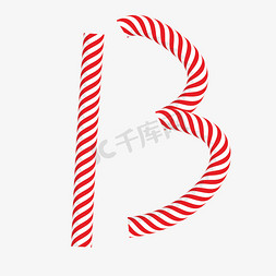 红色英文B字体设计