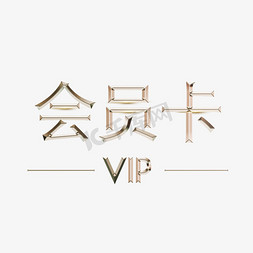 高端vip会员卡免抠艺术字图片_金属会员卡字体设计