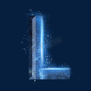 炫酷蓝色星空星辰字母l