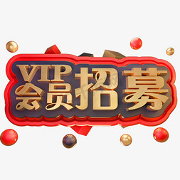 VIP会员招募3D立体字体金属字体