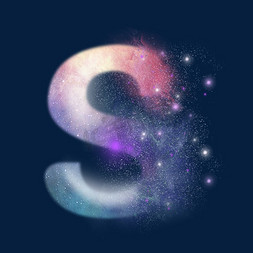 创意星空蓝色红色字母s