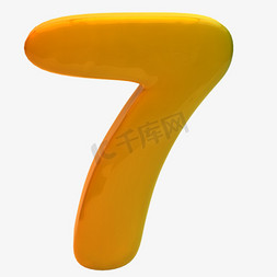 黄色数字7字体设计