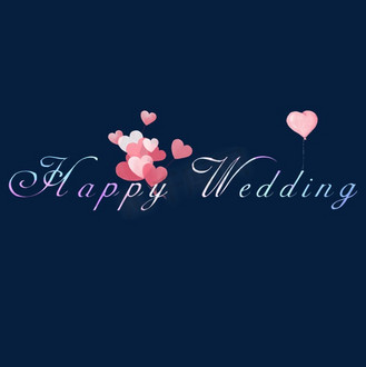 免抠艺术字happy wedding 结婚快乐c4d卡通字体个人vip和企业vip免费