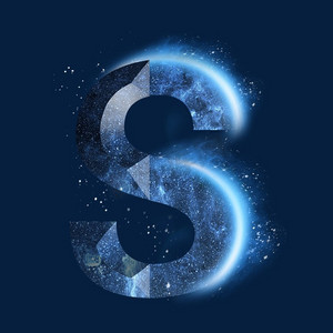 炫酷蓝色星空星辰字母s
