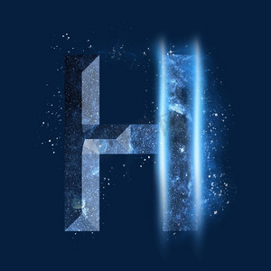 炫酷蓝色星空星辰字母h