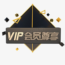 尊享vip会员免抠艺术字图片_黑金色VIP会员尊享