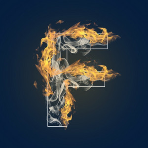 炫酷火焰烟雾光效字母f