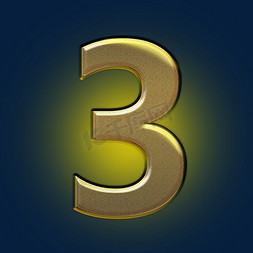 黑金光效psd倒计时数字3