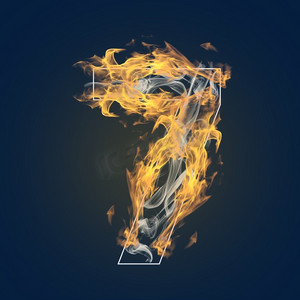 炫酷火焰烟雾光效数字7