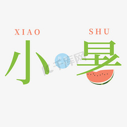 小暑绿色西瓜卡通字体设计