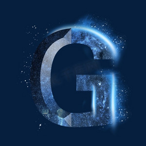 炫酷蓝色星空星辰字母g