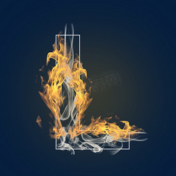 炫酷火焰烟雾光效字母l