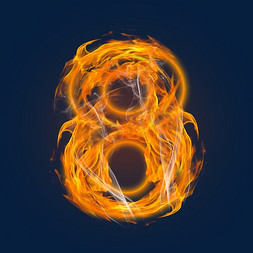 炫酷火焰光效倒计时数字8