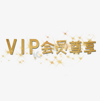 vip会员尊享金色大气艺术字