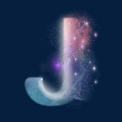 创意星空蓝色红色字母j