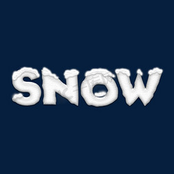 树叶冬天免抠艺术字图片_冬天白色雪SNOW英文