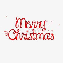 merry免抠艺术字图片_Merry Christmas圣诞节红色英文可爱字体