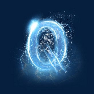 蓝色水晶电水字母q