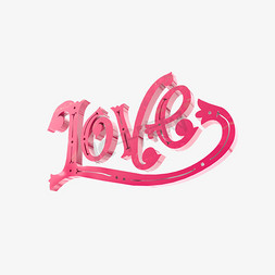 红色爱情免抠艺术字图片_love红色爱情立体字