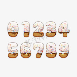 倒计时数字可爱雪糕甜品纹理字体