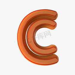 立体字母c免抠艺术字图片_3D创意英文字母玉石效果C