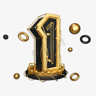 金色炫酷黑金c4d风格倒计时1