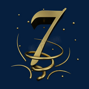 黑金螺旋立体炫酷倒计时数字7