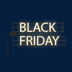 线条图免抠艺术字图片_黄色线条发光Black Friday艺术字千库原创