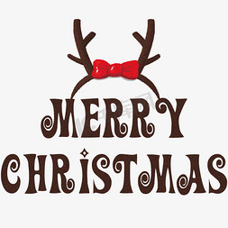 圣诞节merry christmas英文卡通艺术字