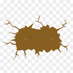 漫画风格墙裂效果墙面裂开