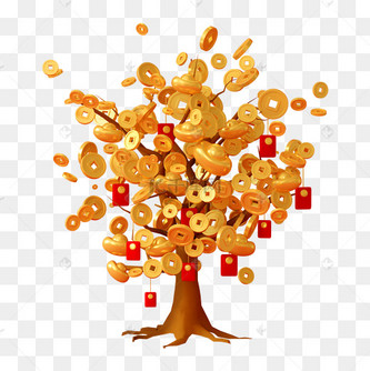 c4d立体金色金融电商游戏摇钱树新年春节春节不打烊