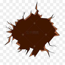 墙面碎裂墙裂效果漫画风