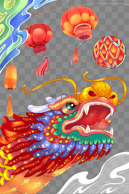 二月二龙抬头龙灯高照喜庆