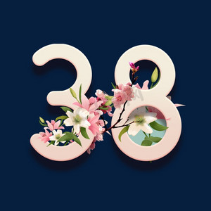 3.8艺术字_千库网