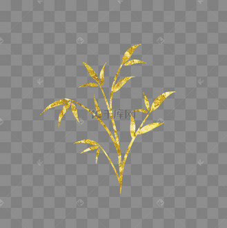 金箔鎏金金边植物竹叶
