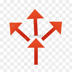 科技商务红色发散箭头