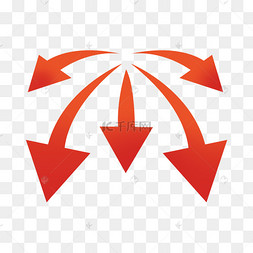 红色散开发散箭头科技商务