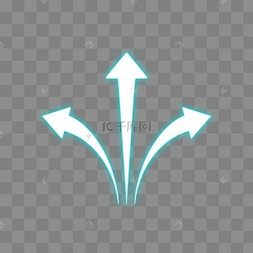 蓝色霓虹灯发光科技感发散箭头