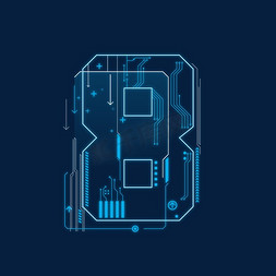 高科技背景介绍图免抠艺术字图片_科技数字8艺术字